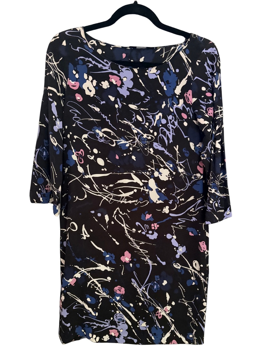 Tahari 100% Silk Abstract Floral Shift Dress - Size Small (unverified)